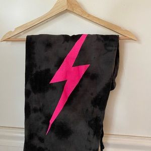 Aviator Nation PINK Bolt Tie-dye Sweatpants